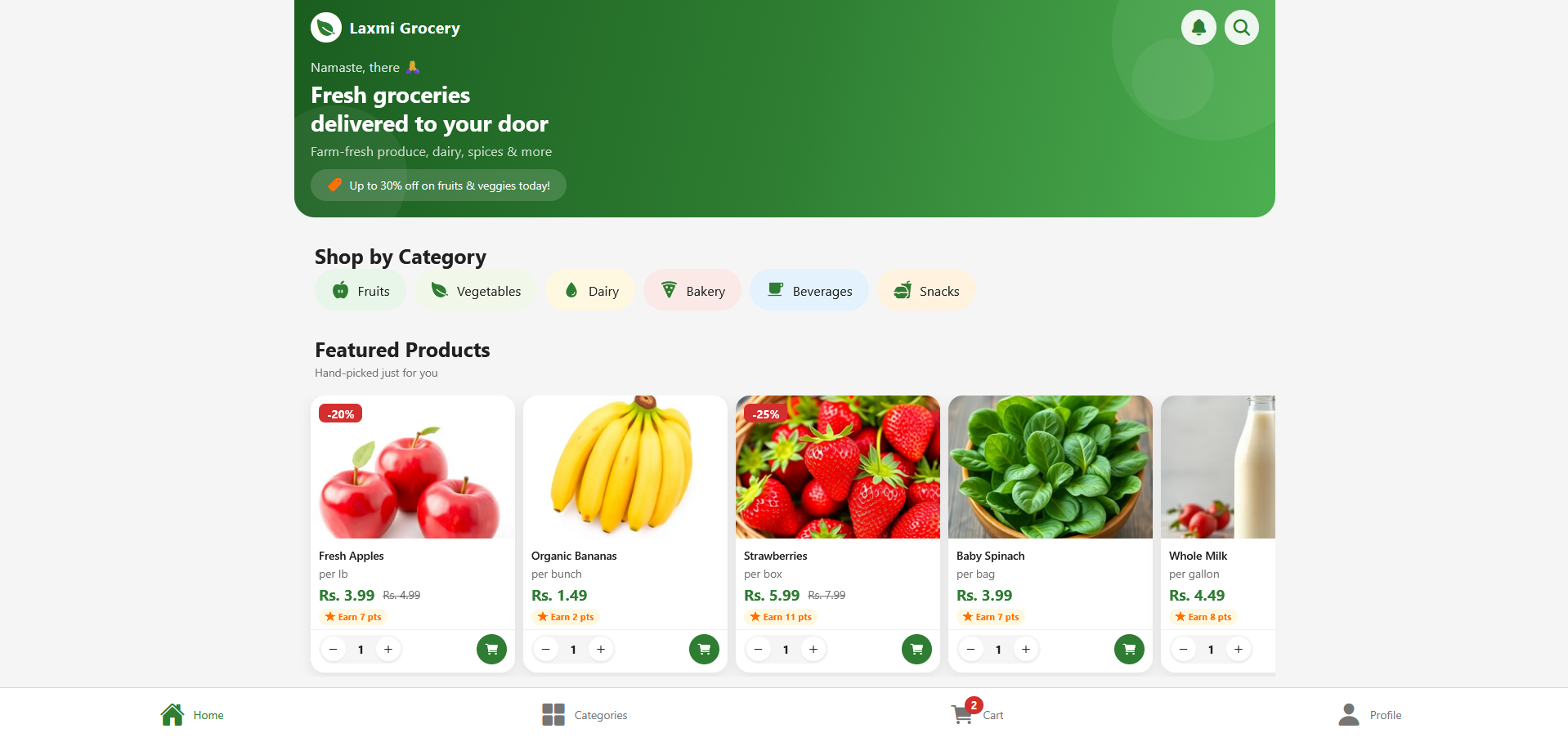 Grocery Delivery App web version